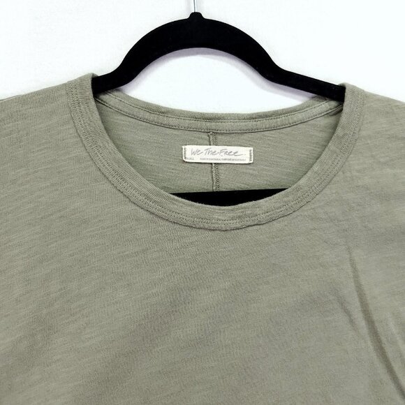 Free People Boxy Tee Small You Rock Relaxed Boho Casual Cropped Green - Picture 4 of 13